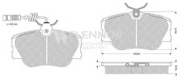 Комплект тормозных колодок, дисковый тормоз FLENNOR FB211385