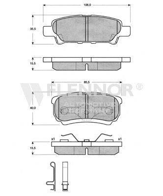 Комплект тормозных колодок, дисковый тормоз FLENNOR FB211391