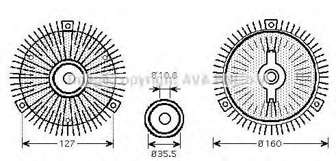 Сцепление, вентилятор радиатора AVA QUALITY COOLING 988101