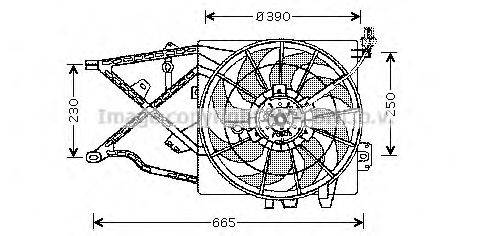 Вентилятор, охлаждение двигателя AVA QUALITY COOLING OL7505