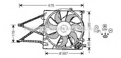 Вентилятор, охлаждение двигателя AVA QUALITY COOLING OL7509