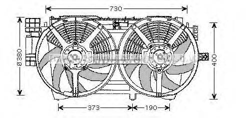 Вентилятор, охлаждение двигателя AVA QUALITY COOLING RT7530