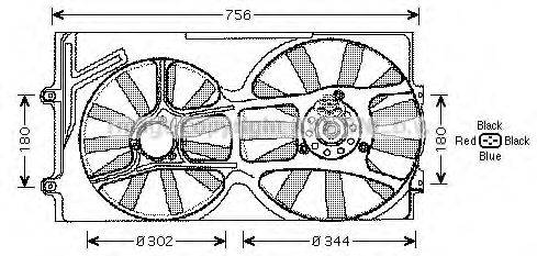 Вентилятор, охлаждение двигателя AVA QUALITY COOLING VW7510