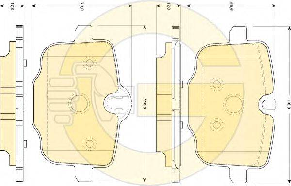 Комплект тормозных колодок, дисковый тормоз GIRLING 24704
