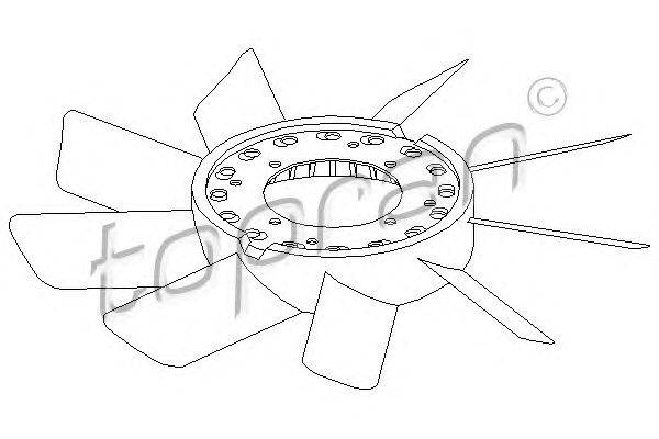 Крыльчатка вентилятора, охлаждение двигателя TOPRAN 500 899