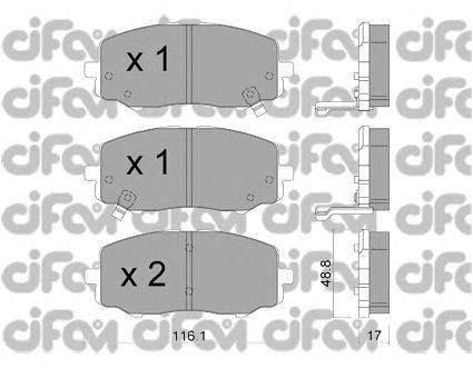 Комплект тормозных колодок, дисковый тормоз CIFAM 8229120
