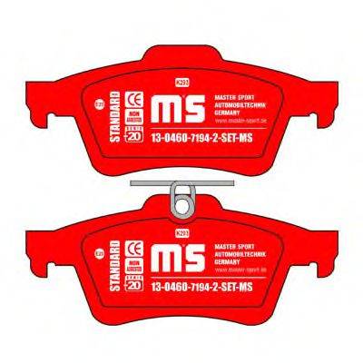 Комплект тормозных колодок, дисковый тормоз MASTER-SPORT 13-0460-7194-2-SET-MS