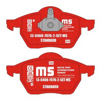 Комплект тормозных колодок, дисковый тормоз MASTER-SPORT 13-0460-7076-2-SET-MS