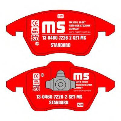 Комплект тормозных колодок, дисковый тормоз MASTER-SPORT 13-0460-7226-2-SET-MS