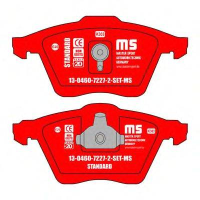 Комплект тормозных колодок, дисковый тормоз MASTER-SPORT 13-0460-7227-2-SET-MS