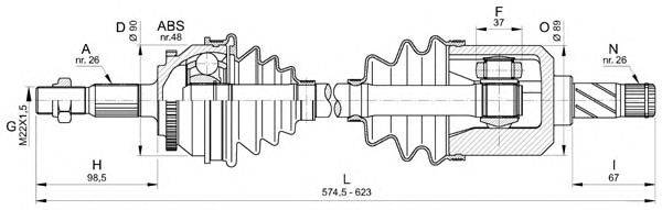 Приводной вал OPEN PARTS DRS6327.00