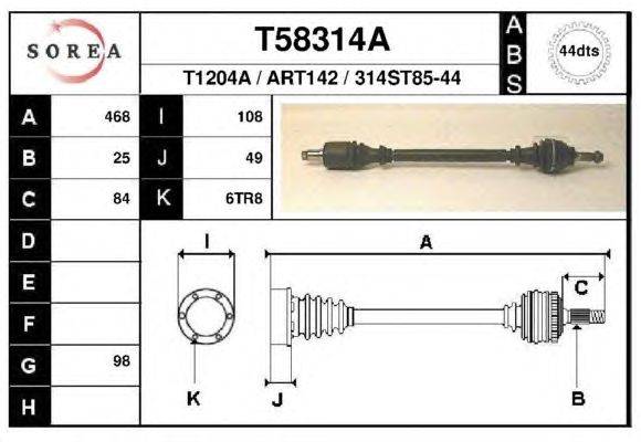 Приводной вал EAI T58314A