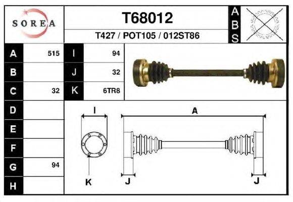 Приводной вал EAI T68012