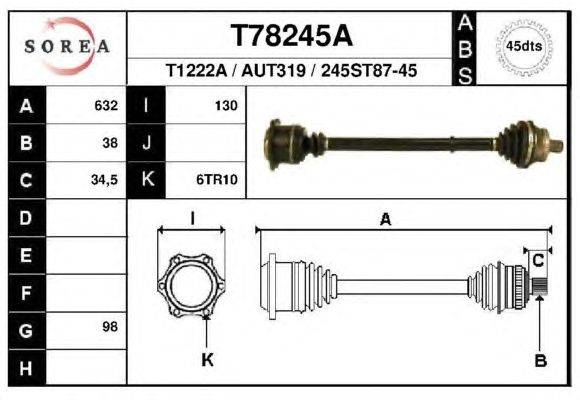 Приводной вал EAI T78245A