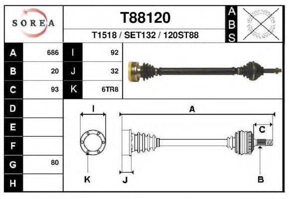 Приводной вал EAI T88120