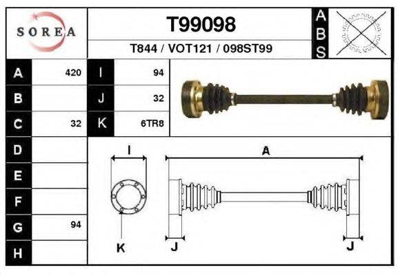 Приводной вал EAI T99098