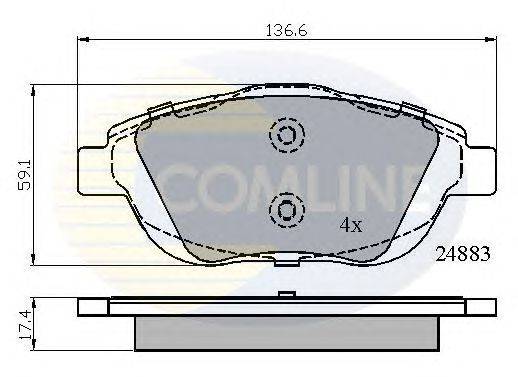 Комплект тормозных колодок, дисковый тормоз COMLINE CBP02027