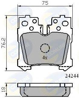 Комплект тормозных колодок, дисковый тормоз COMLINE CBP01722