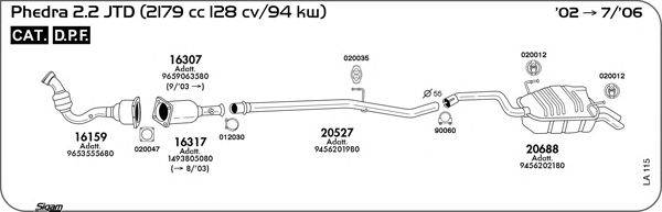 Система выпуска ОГ SIGAM LA115