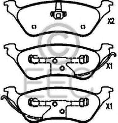 Комплект тормозных колодок, дисковый тормоз EEC BRP1218