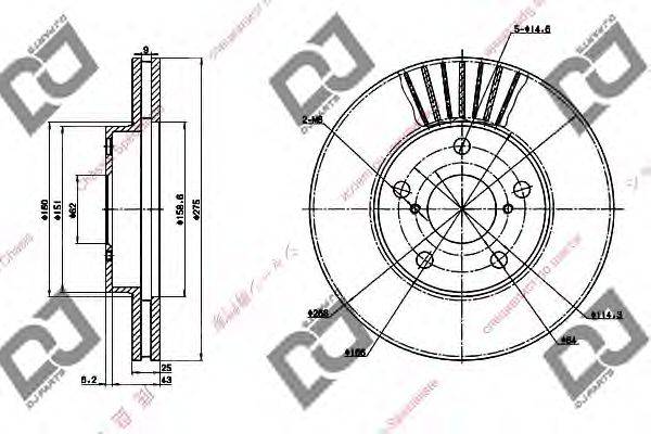 Тормозной диск DJ PARTS BD1280