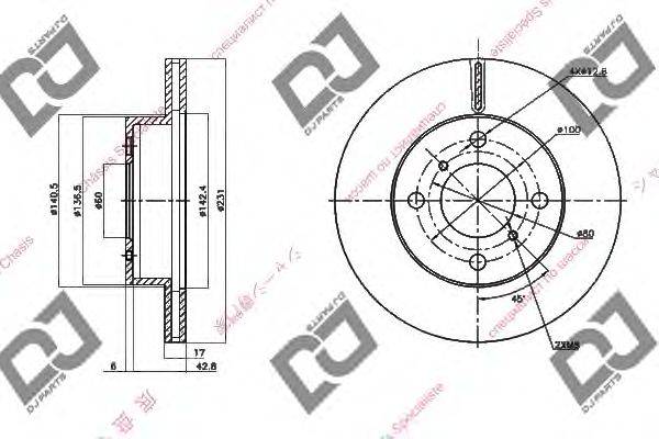 Тормозной диск DJ PARTS BD1558