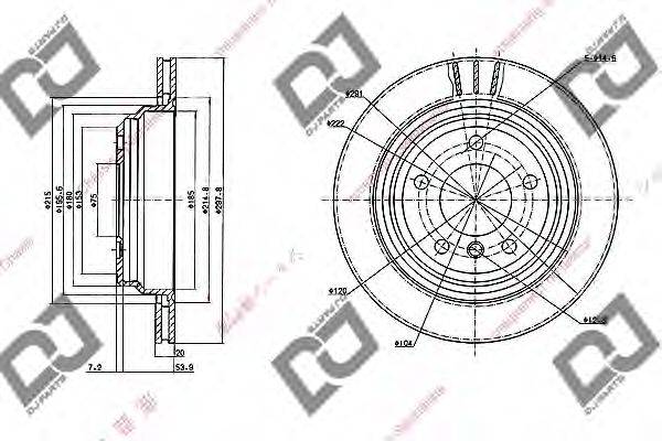 Тормозной диск DJ PARTS BD1615