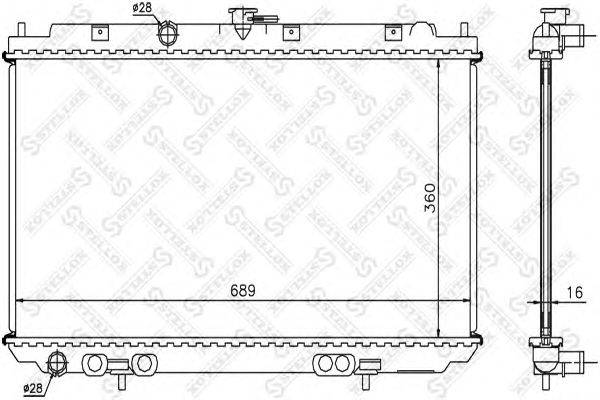 Радиатор, охлаждение двигателя STELLOX 1025167SX