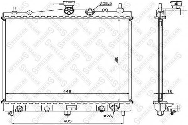 Радиатор, охлаждение двигателя STELLOX 1025190SX