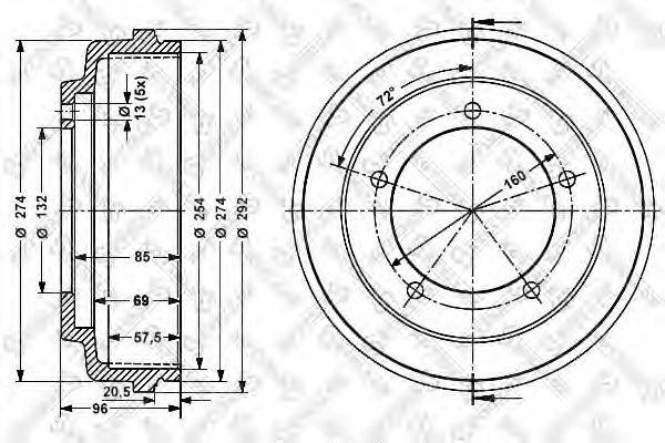 Тормозной барабан STELLOX 6026-2508-SX