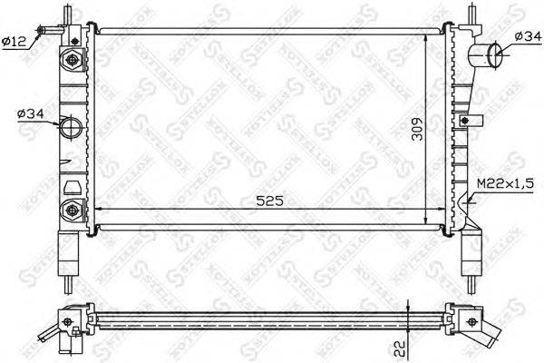 Радиатор, охлаждение двигателя STELLOX 10-26071-SX
