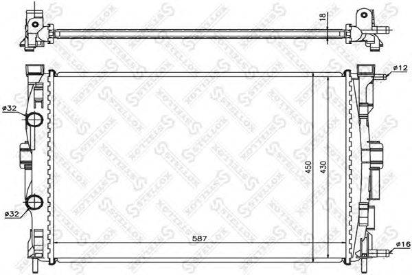 Радиатор, охлаждение двигателя STELLOX 10-26173-SX