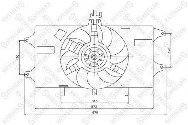 Вентилятор, охлаждение двигателя STELLOX 29-99080-SX