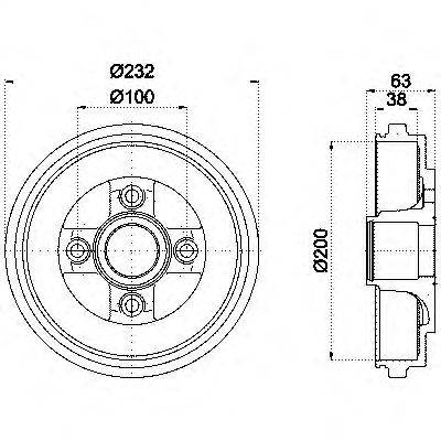 Тормозной барабан HELLA PAGID 8DT 355 301-031