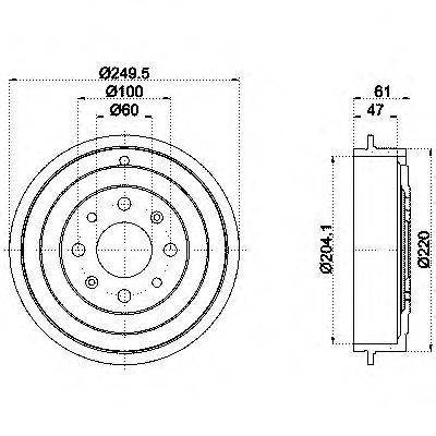 Тормозной барабан HELLA PAGID 8DT355301101