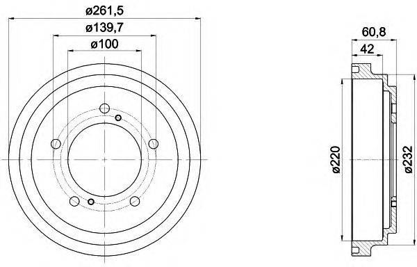 Тормозной барабан HELLA PAGID 8DT 355 301-951