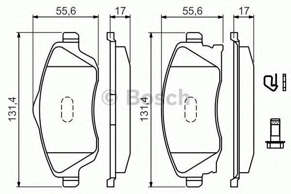 Комплект тормозных колодок, дисковый тормоз BOSCH 0 986 494 510