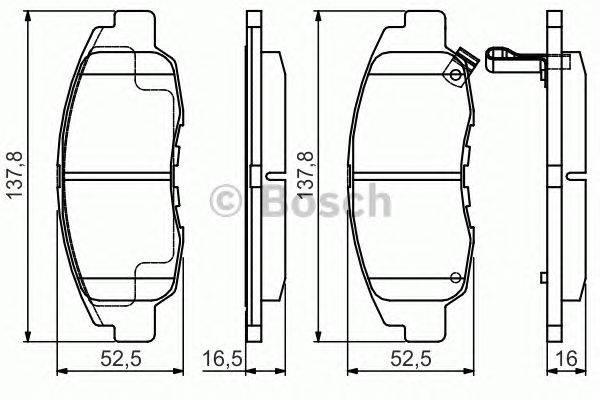 Комплект тормозных колодок, дисковый тормоз BOSCH 21497