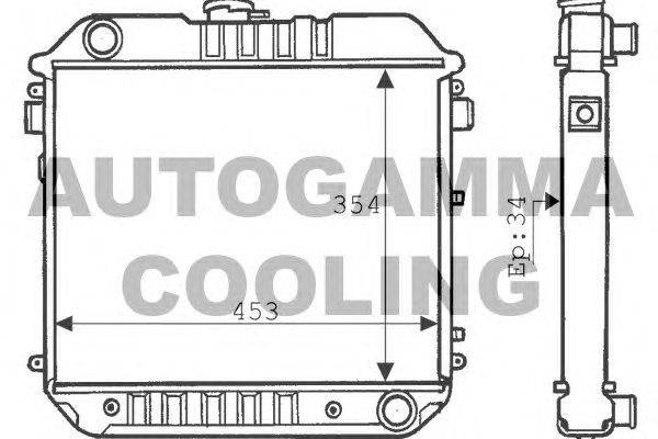 Радиатор, охлаждение двигателя AUTOGAMMA 100658