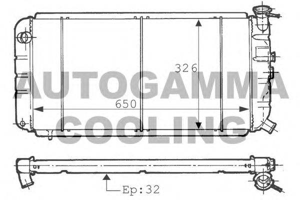 Радиатор, охлаждение двигателя AUTOGAMMA 100752