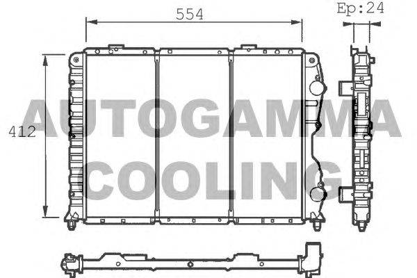 Радиатор, охлаждение двигателя AUTOGAMMA 101152