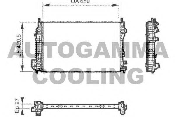 Радиатор, охлаждение двигателя AUTOGAMMA 104555