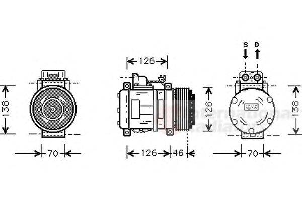 Компрессор, кондиционер VAN WEZEL 3000K097