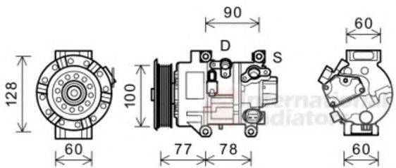 Компрессор, кондиционер VAN WEZEL 5300K584