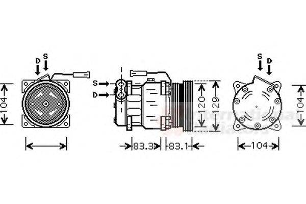 Компрессор, кондиционер VAN WEZEL 0100K093