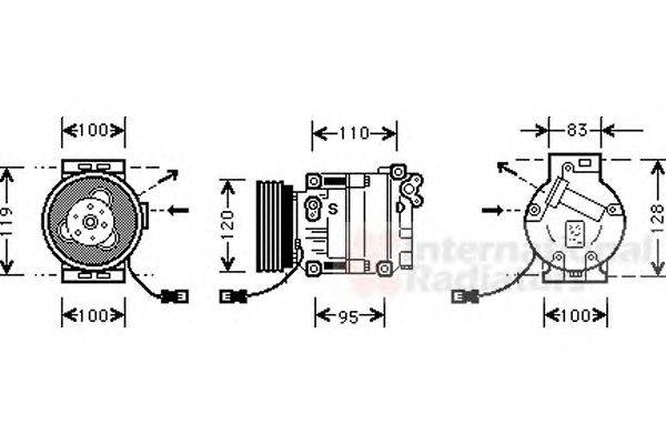 Компрессор, кондиционер VAN WEZEL 1700K034