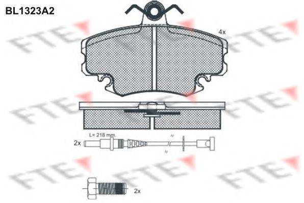 Комплект тормозных колодок, дисковый тормоз FTE BL1323A2