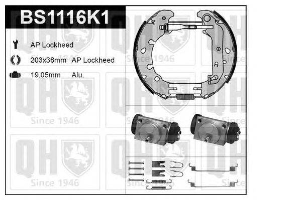 Комплект тормозов, барабанный тормозной механизм QUINTON HAZELL BS1116K1