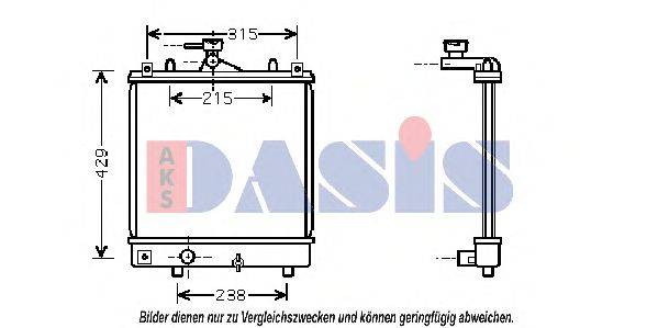 Радиатор, охлаждение двигателя AKS DASIS 150023N