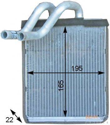 Теплообменник, отопление салона HELLA 8FH 351 315-531